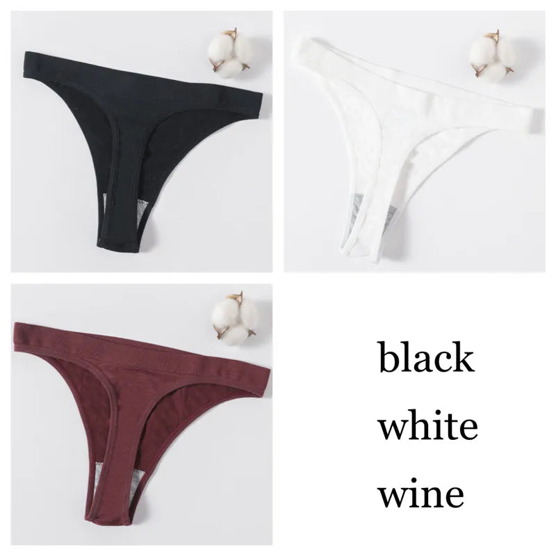 3PCS Seamless Thong Set – Romantic High-Waist Elegance