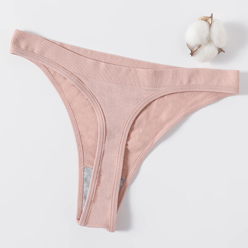 3PCS Seamless Thong Set – Romantic High-Waist Elegance