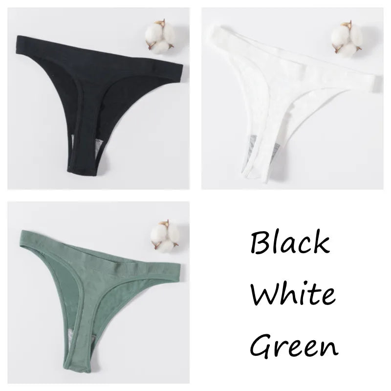 3PCS Seamless Thong Set – Romantic High-Waist Elegance