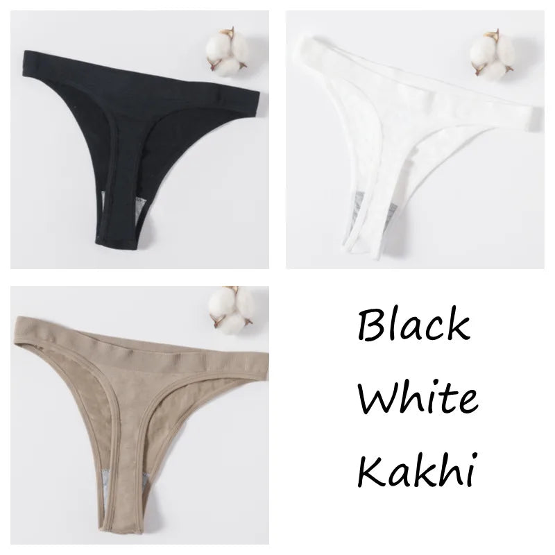3PCS Seamless Thong Set – Romantic High-Waist Elegance