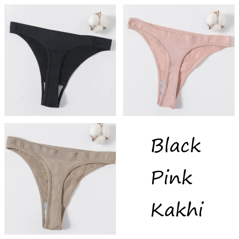 3PCS Seamless Thong Set – Romantic High-Waist Elegance