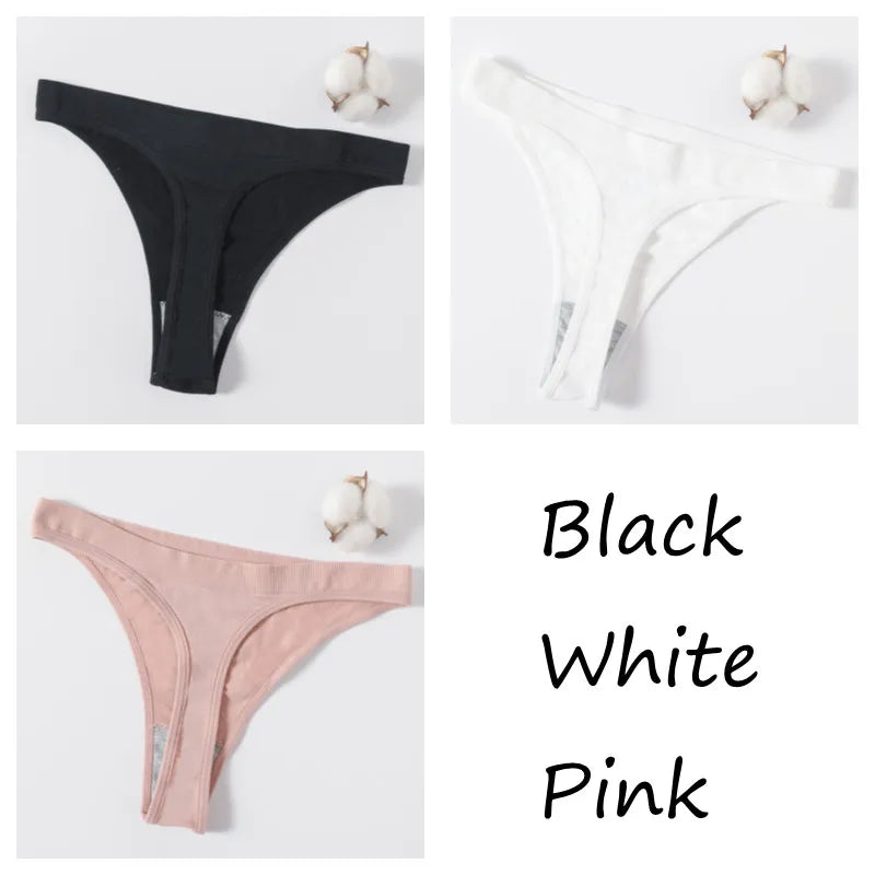 3PCS Seamless Thong Set – Romantic High-Waist Elegance