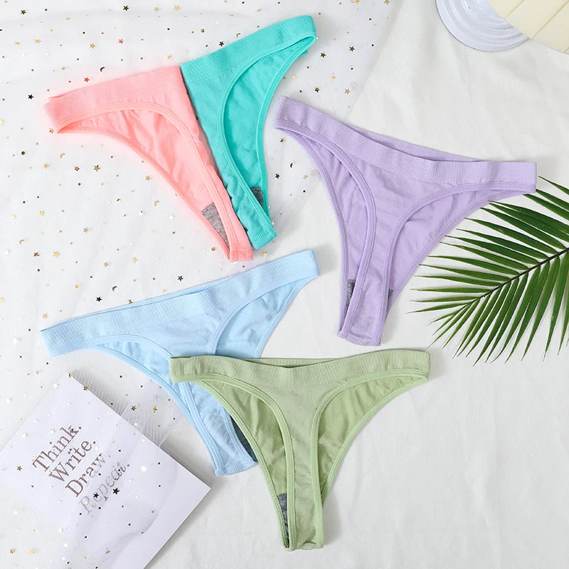 3PCS Seamless Thong Set – Romantic High-Waist Elegance